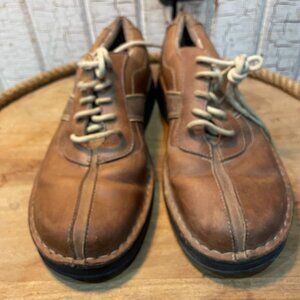 CLARKS Mens Active Air Brown Leather Casual Lace Up Oxford Men’s Size 9.5